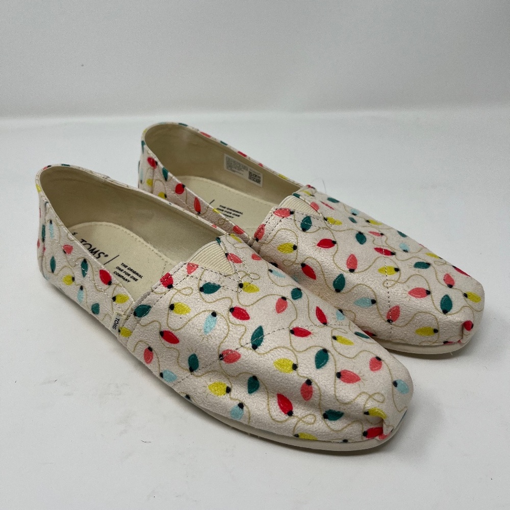 COPY - Toms Belmont Slip On Christmas Lights Shoes Size 8 or 9.5